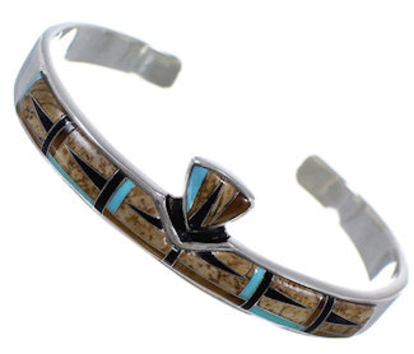 Multicolor Turquoise Sterling Silver Cuff Bracelet Jewelry NS40441